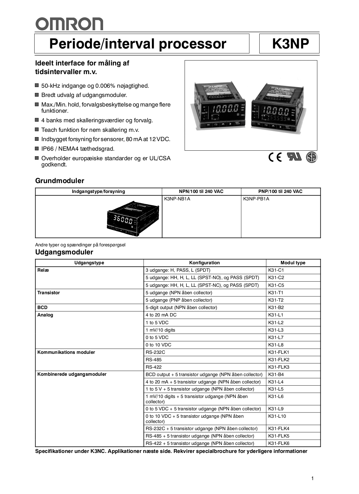 Omron K3NP DATASHEET