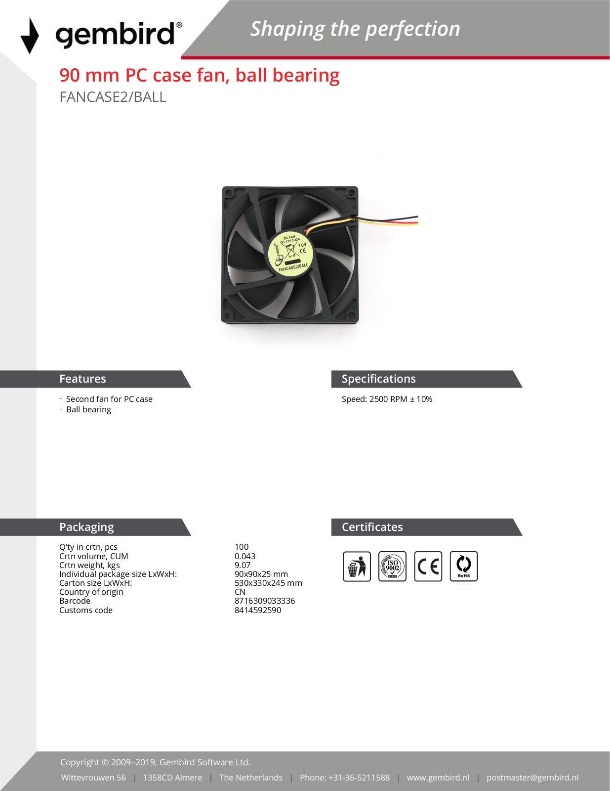 Gembird FANCASE2-BALL User Manual