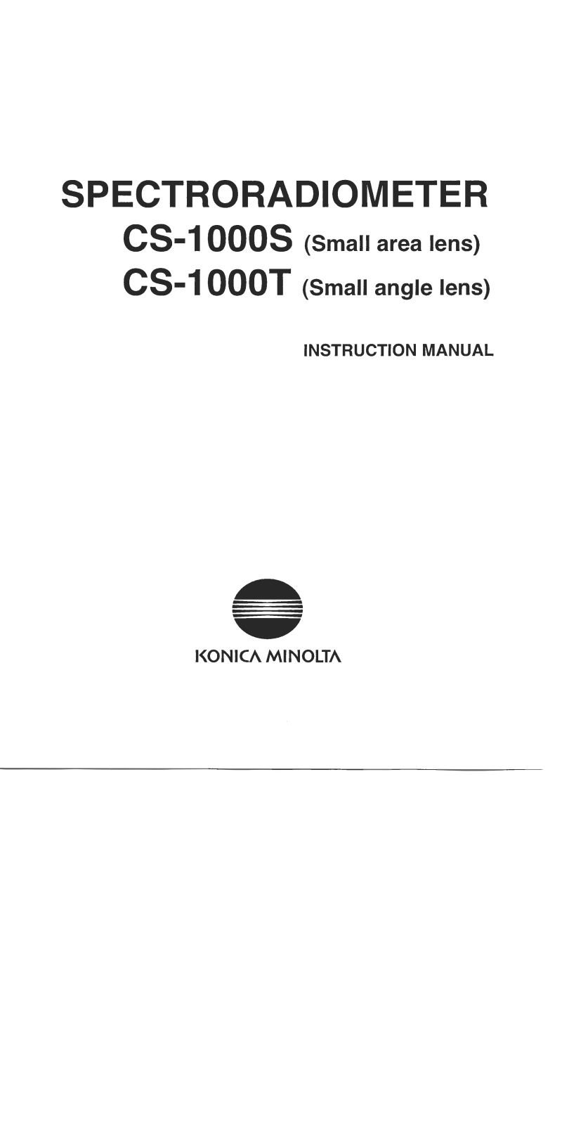 Konica CS-1000T, CS-1000S User Manual