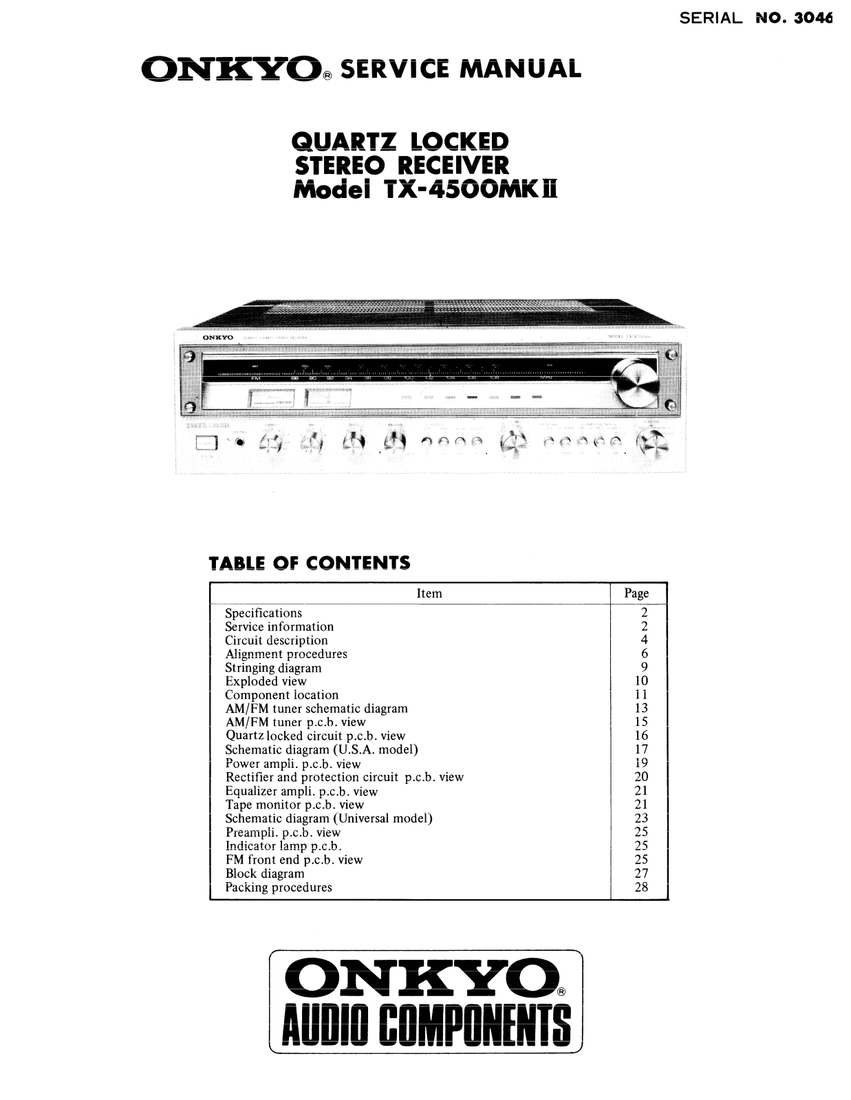 Onkyo TX-4500 Mk2 Service manual