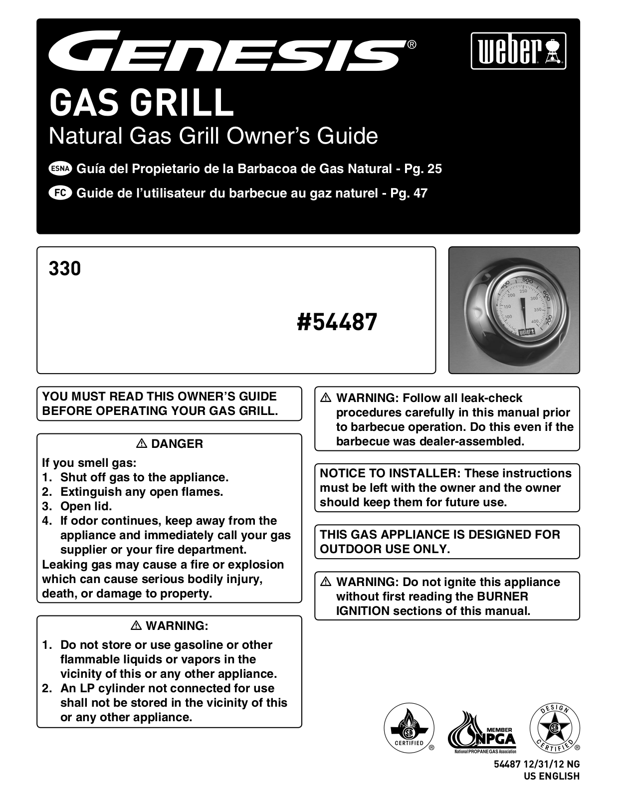 Weber 54487 User Manual