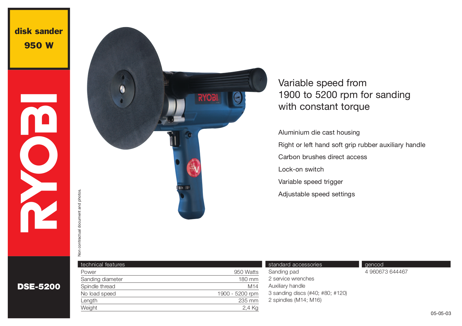 Ryobi DSE-5200 User Manual