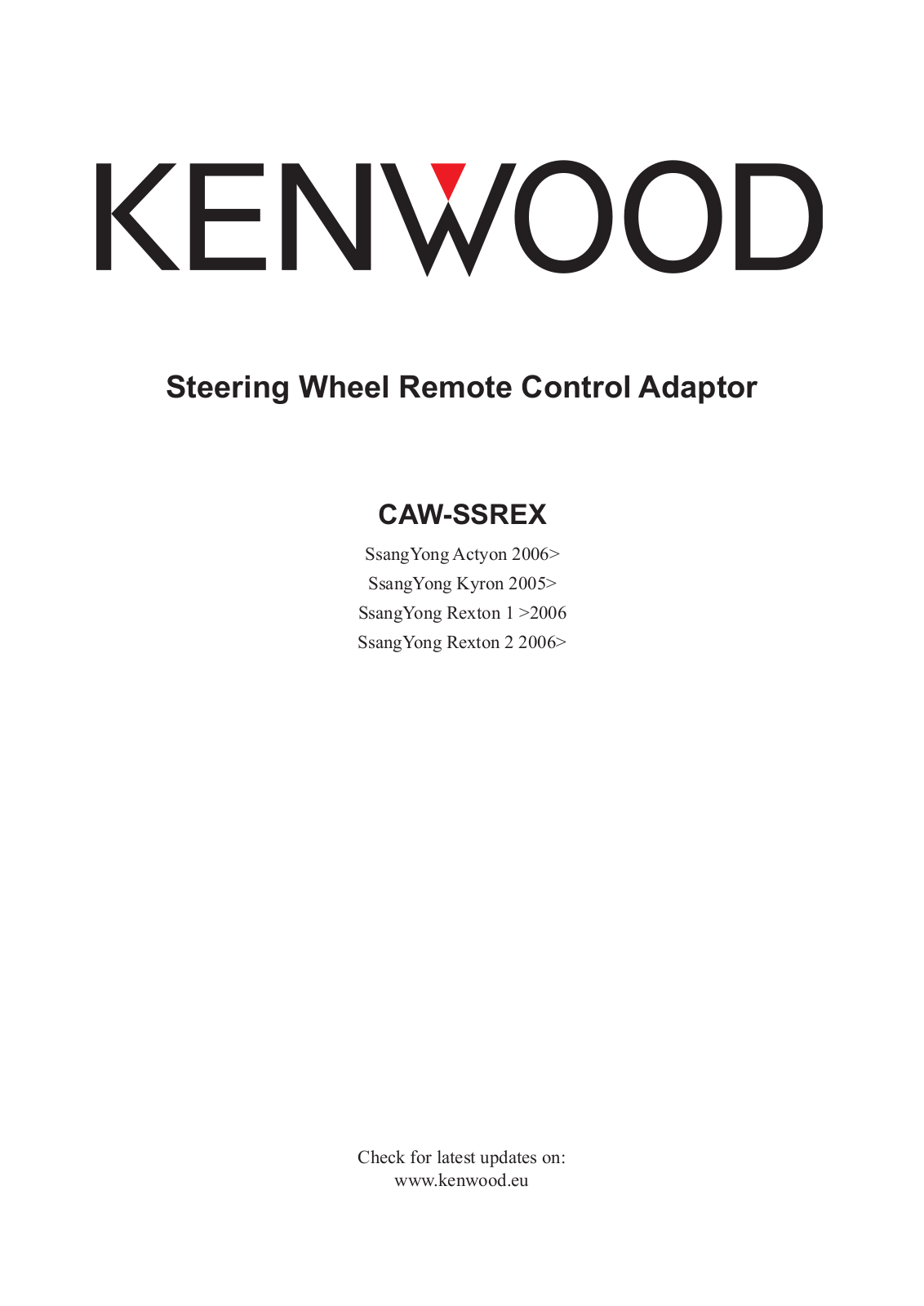 Kenwood CAW-SSREX User Manual