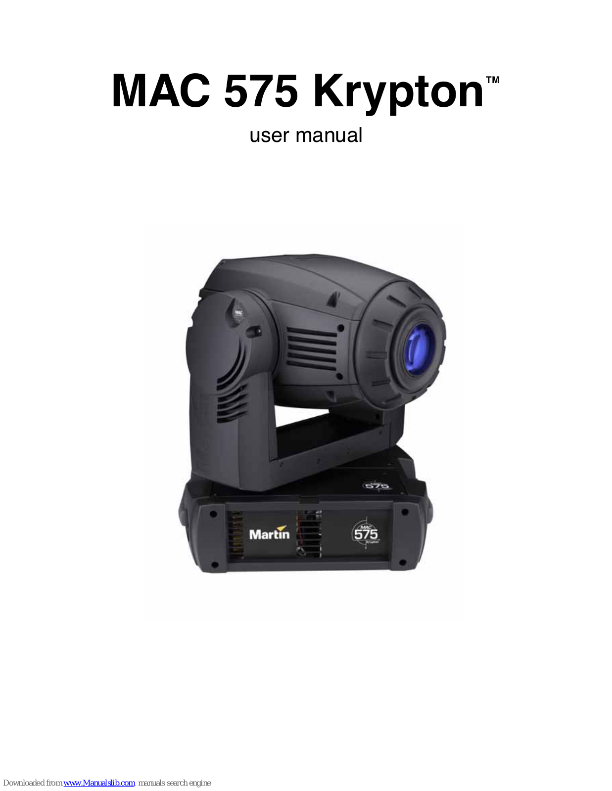 Martin MAC 575 Krypton User Manual