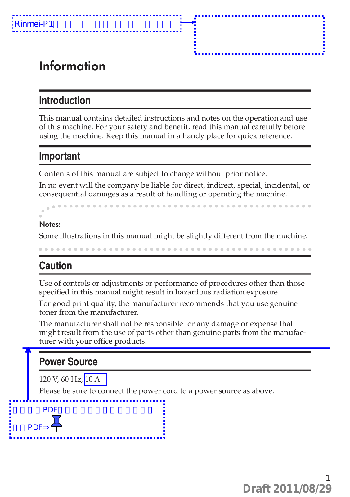 Ricoh PRSP35101 User Manual