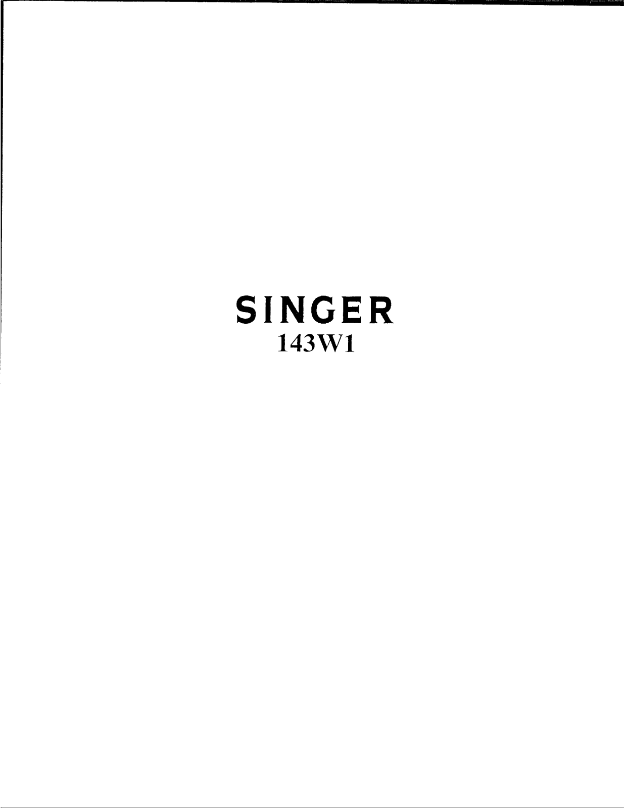 SINGER 143W1 Parts List