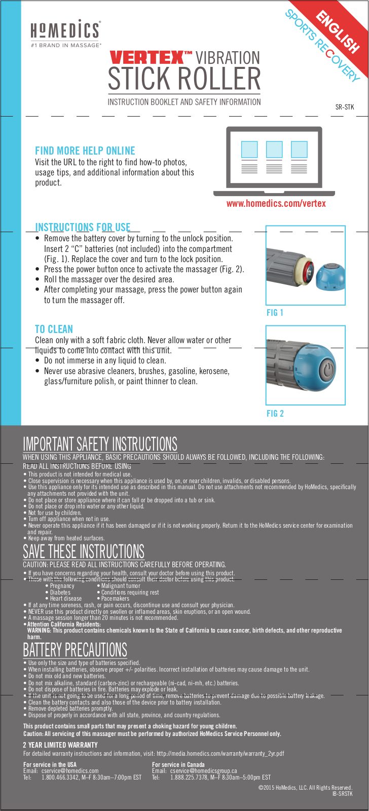 Homedics SR-STK User Manual