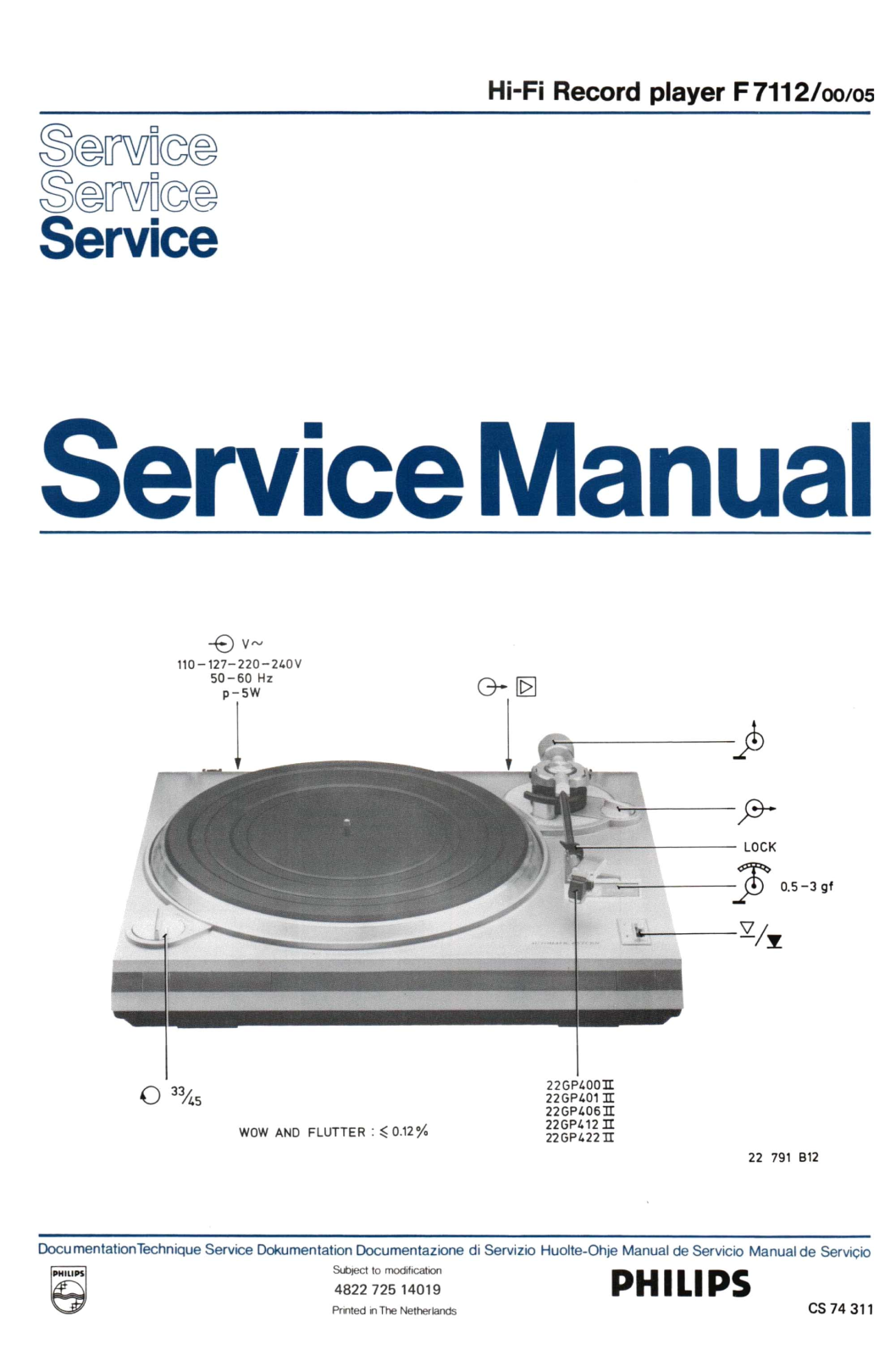 Philips F-7112 Service Manual
