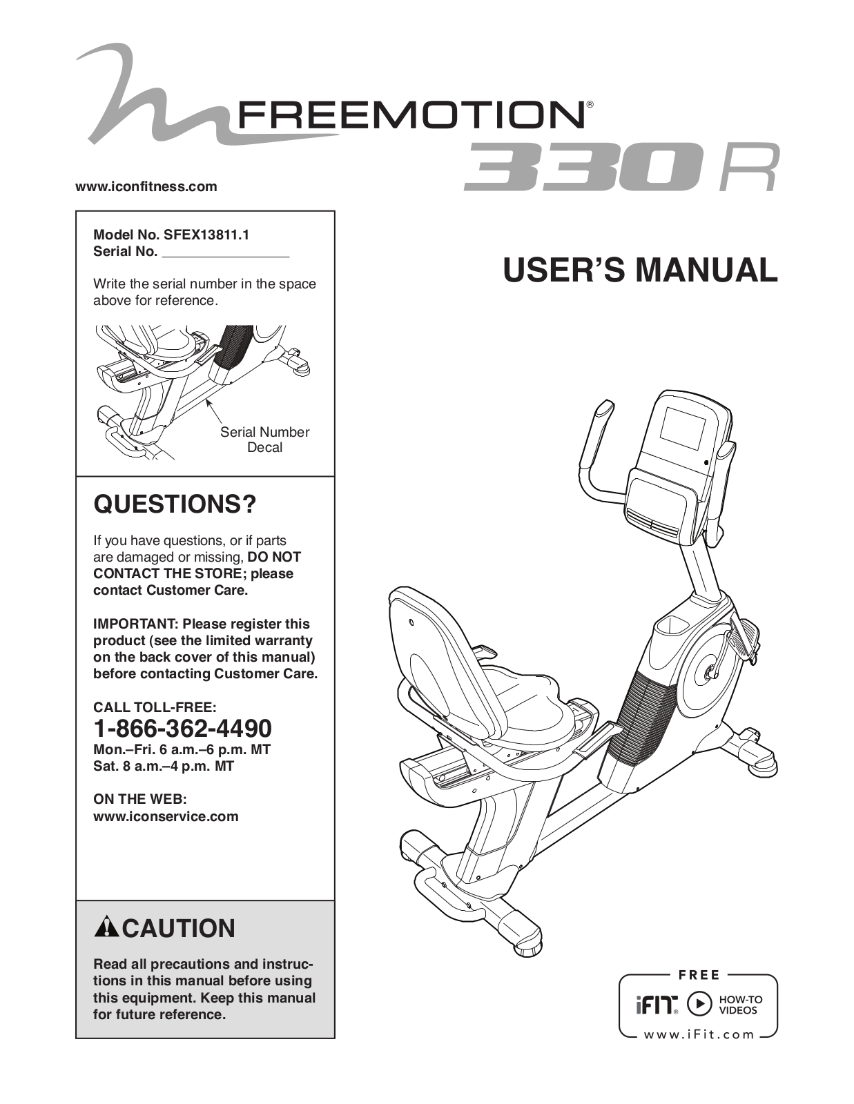 FreeMotion SFEX138111 Owner's Manual