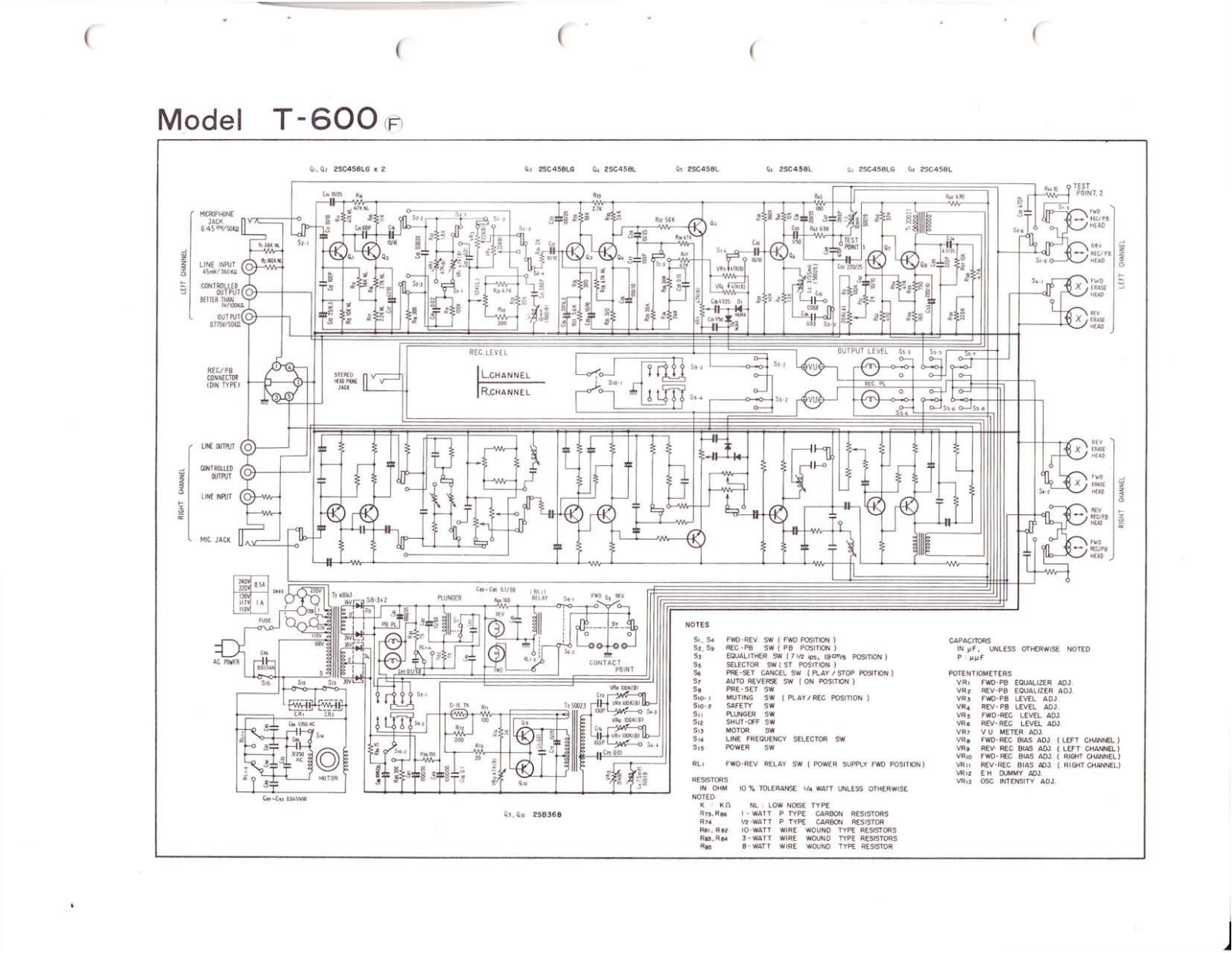 Pioneer T-600 Schematic