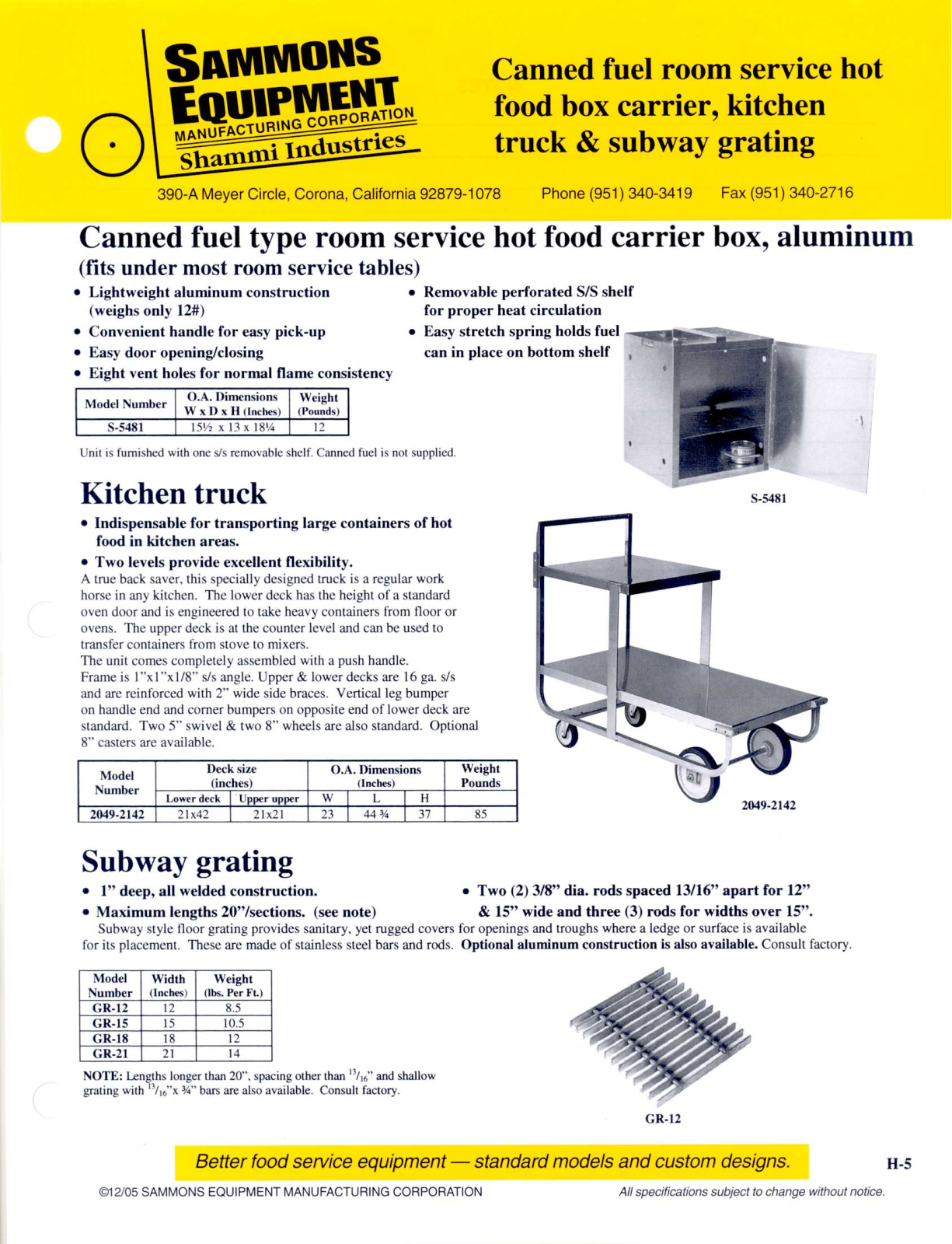 Sammons Equipment 2049-2142 User Manual