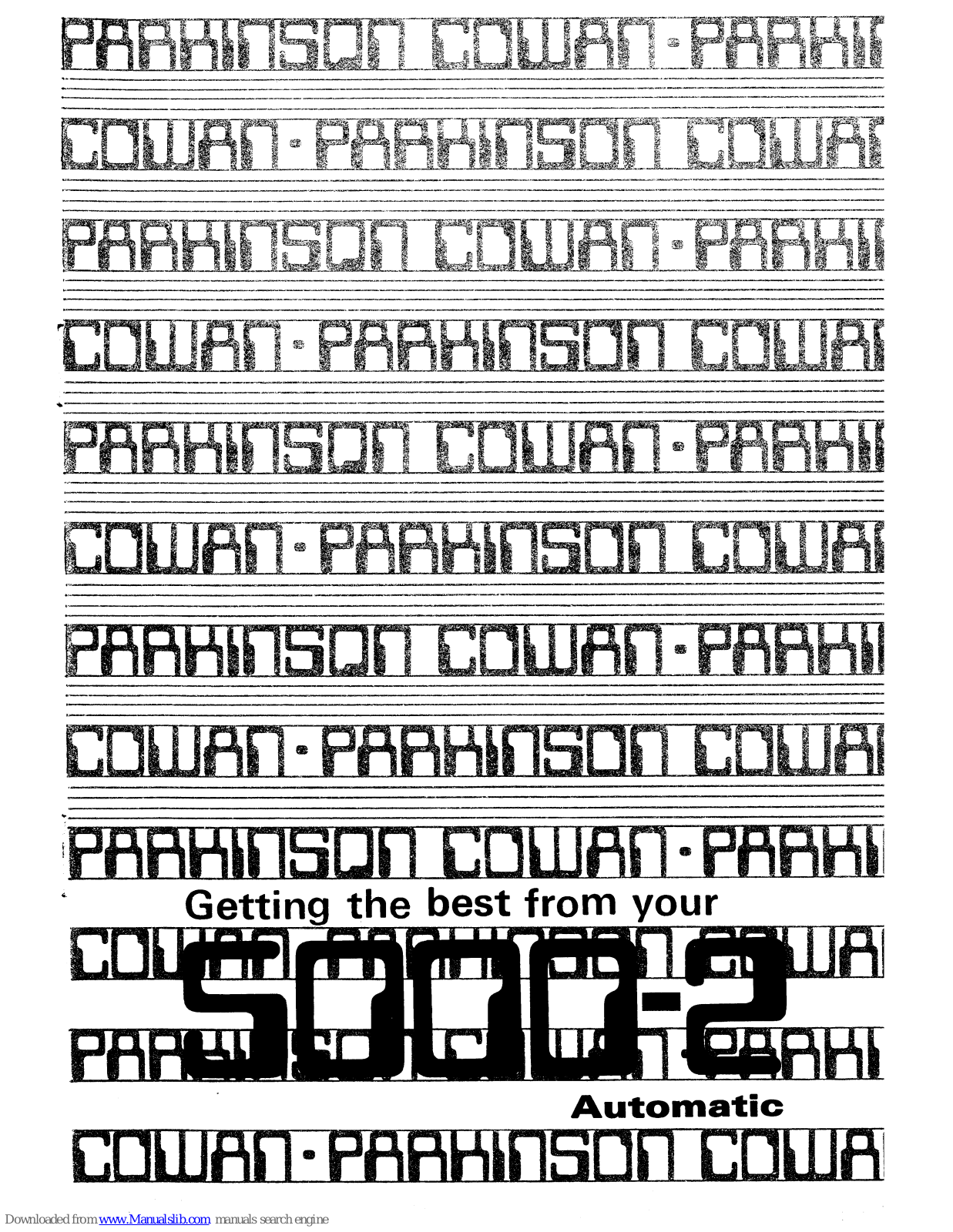 Parkinson Cowan 5000-2 Automatic User Manual