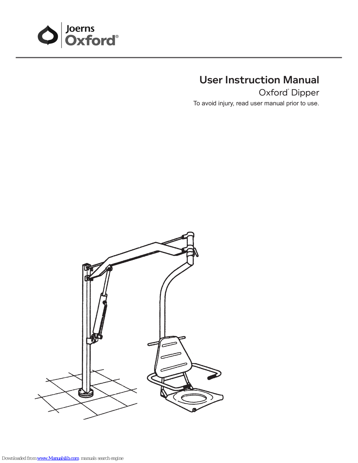 Joerns Healthcare OXFORD DIPPER User Instruction