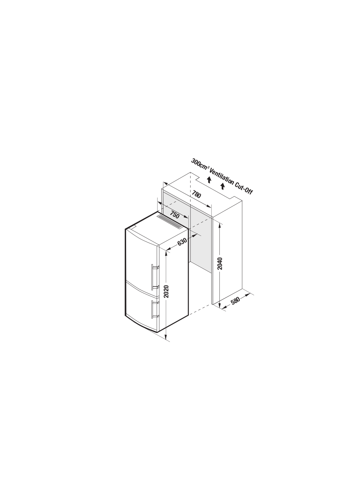 Liebherr CBNES5167RH Dimension Sheet