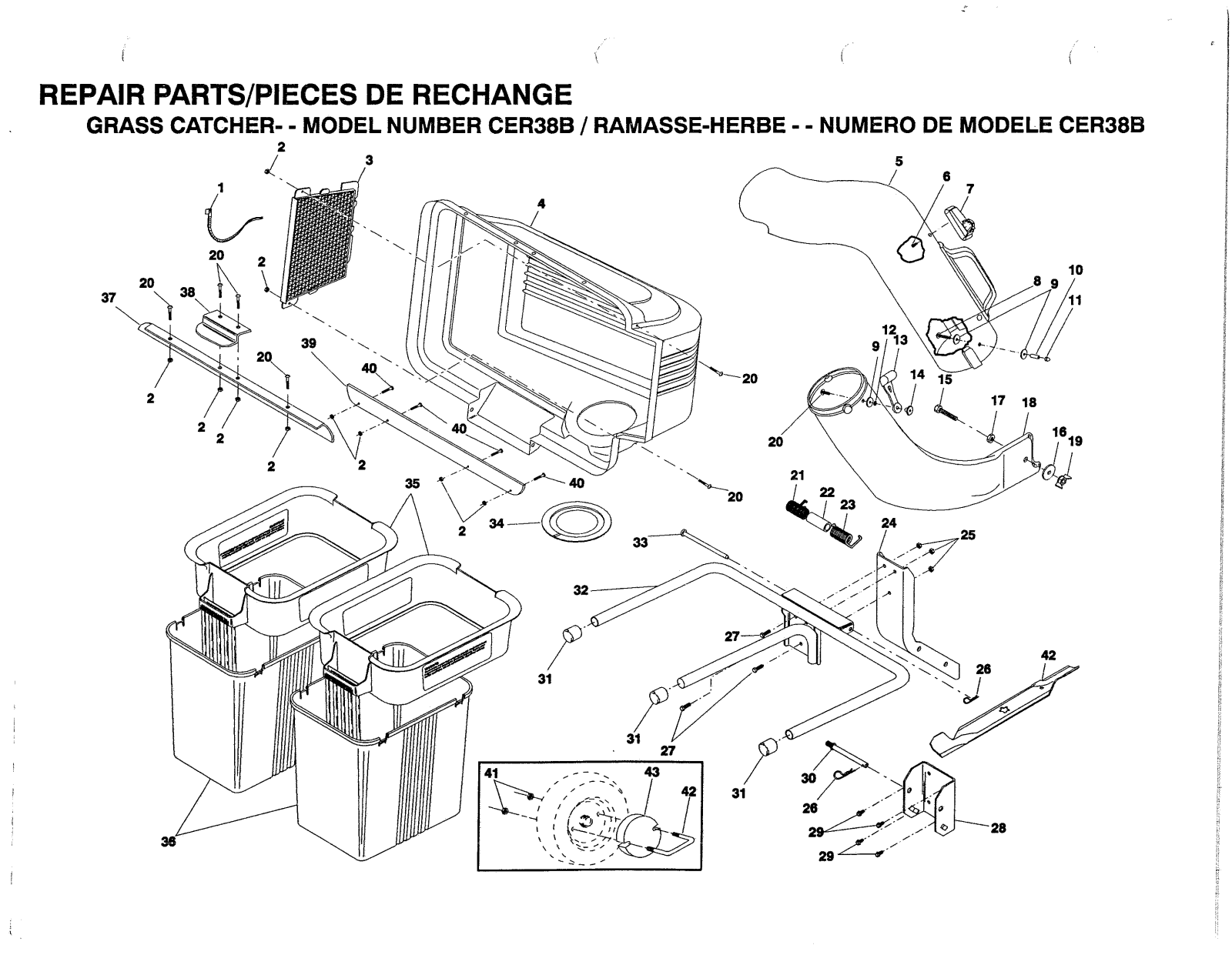 AYP CER38B-1, CER38B Parts List