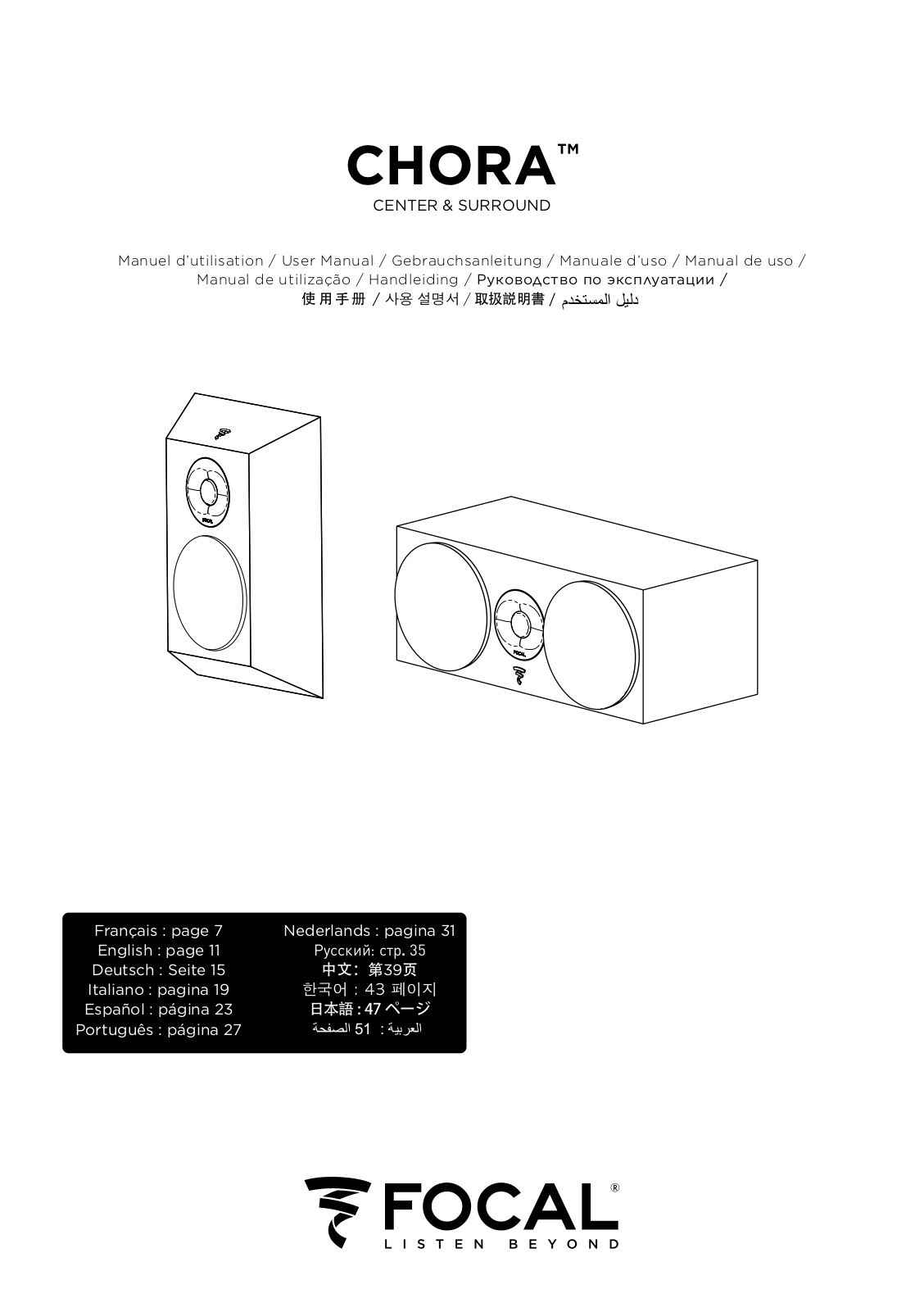 Focal CHORA CENTER operation manual