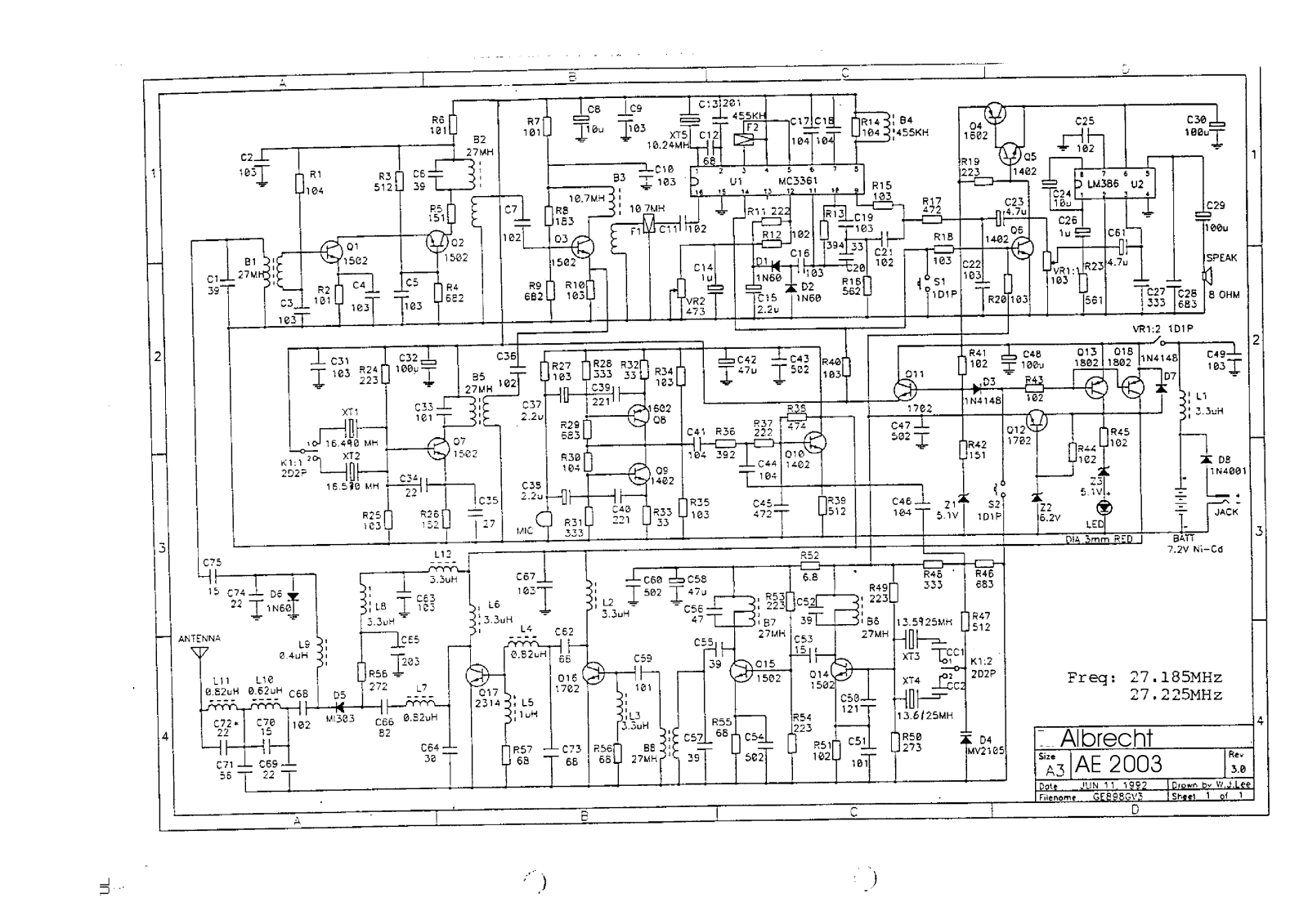 Albrecht AE 2003 Circuit Diagram