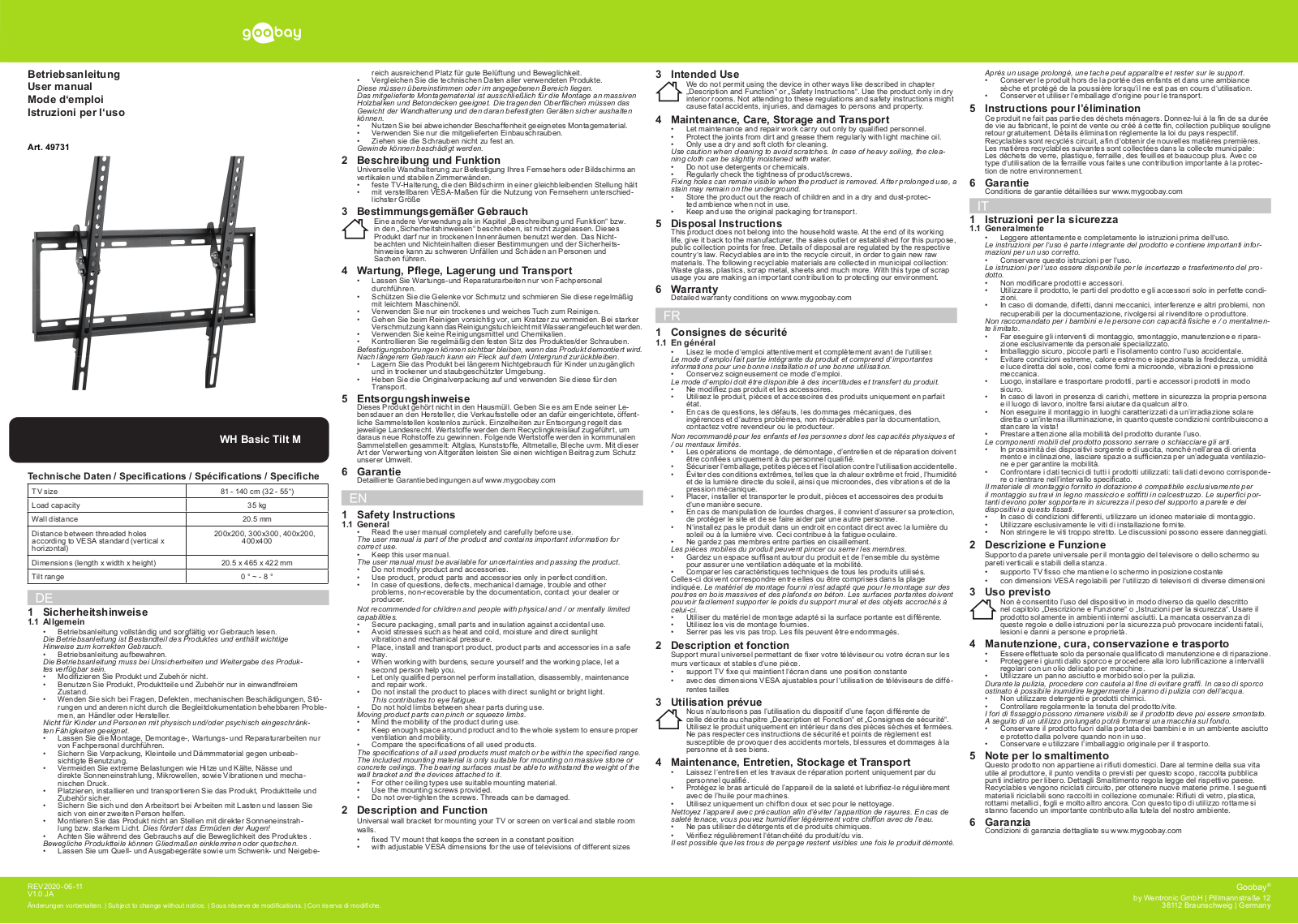 GOOBAY 49731 Datasheet - ManualMachine.com