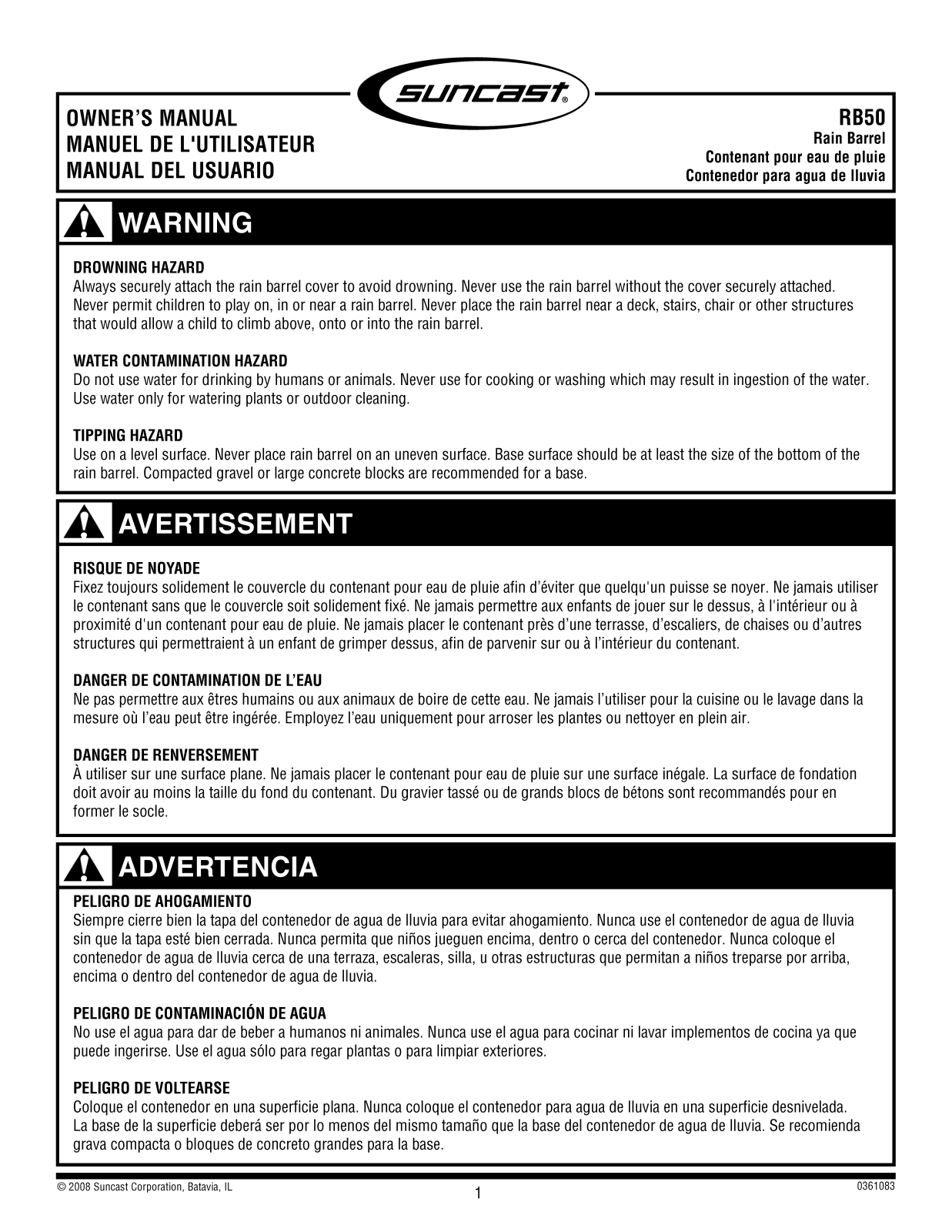 Suncast RB50 User Manual - ManualMachine.com