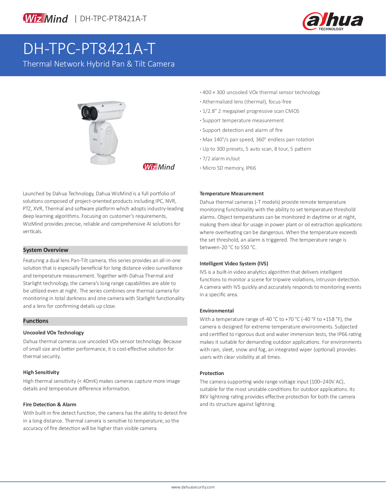 Dahua DH-TPC-PT8421A-T User Manual