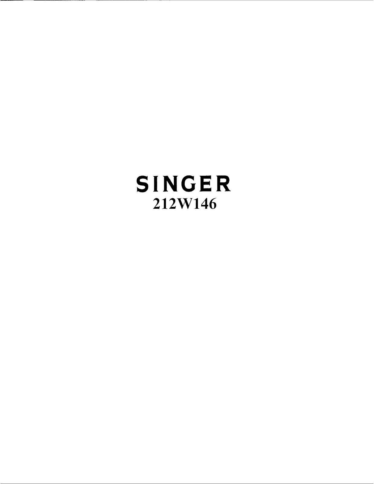 Singer 212W146 User Manual