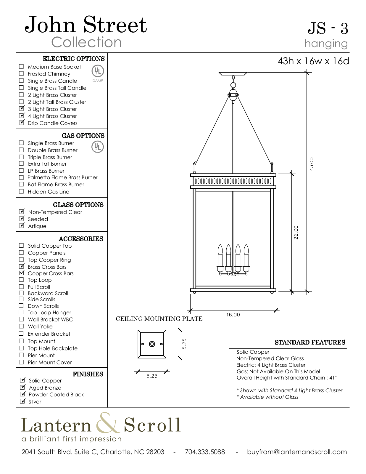 Lantern & Scroll LASC1320 Specifications - ManualMachine.com