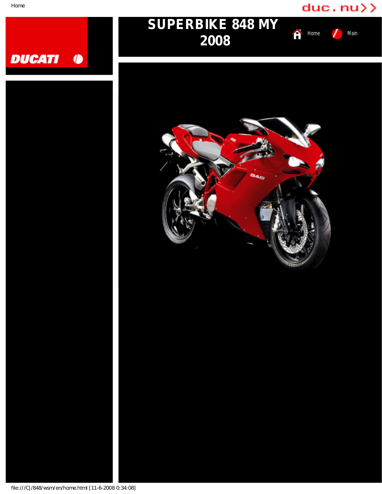 Ducati 848 MY 2008 User Manual