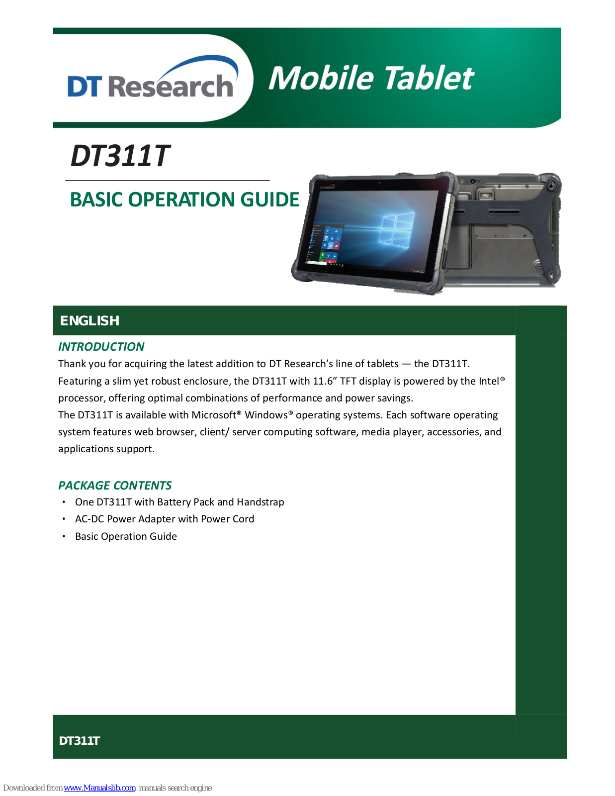 DT Research DT311T Basic Operation Manual