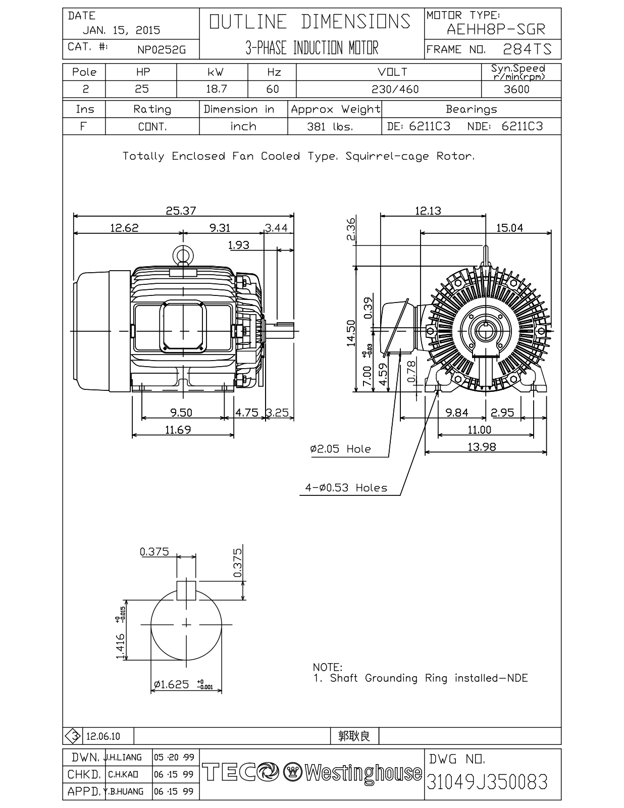 Teco NP0252G Reference Drawing