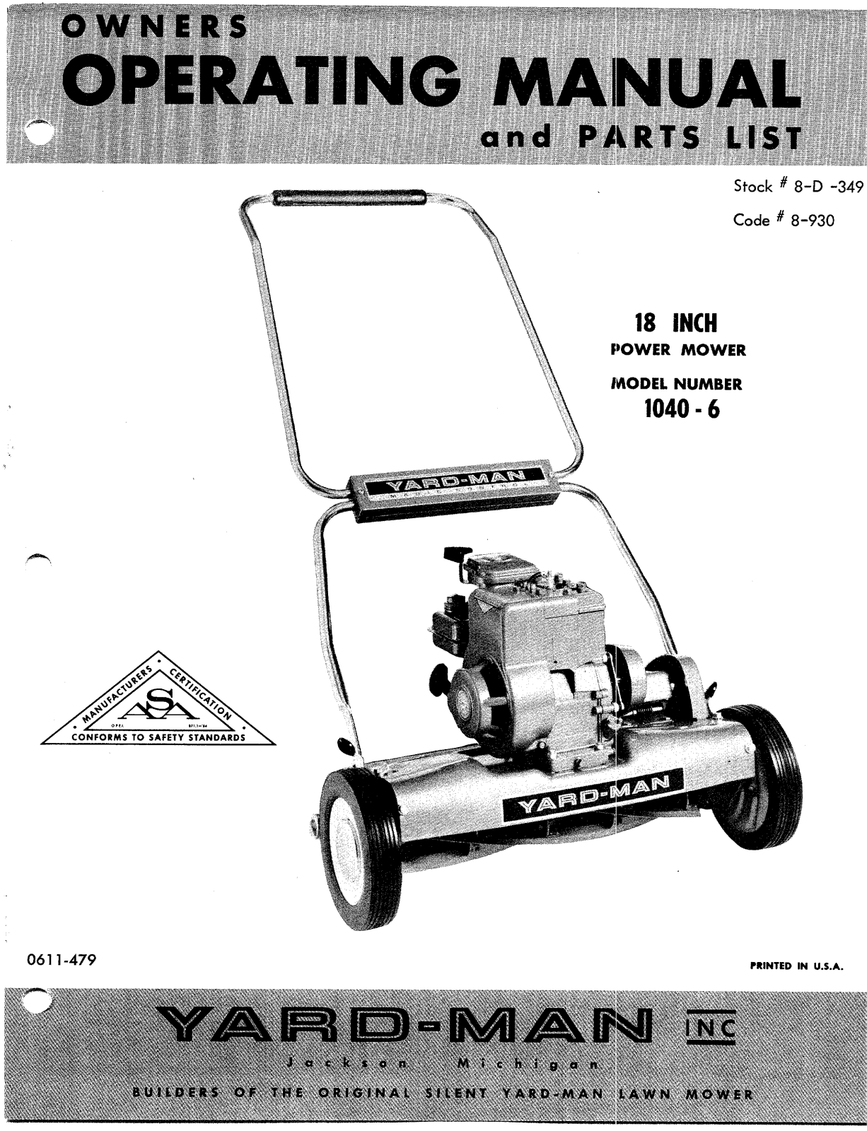 Yard-Man 1040-6 User Manual