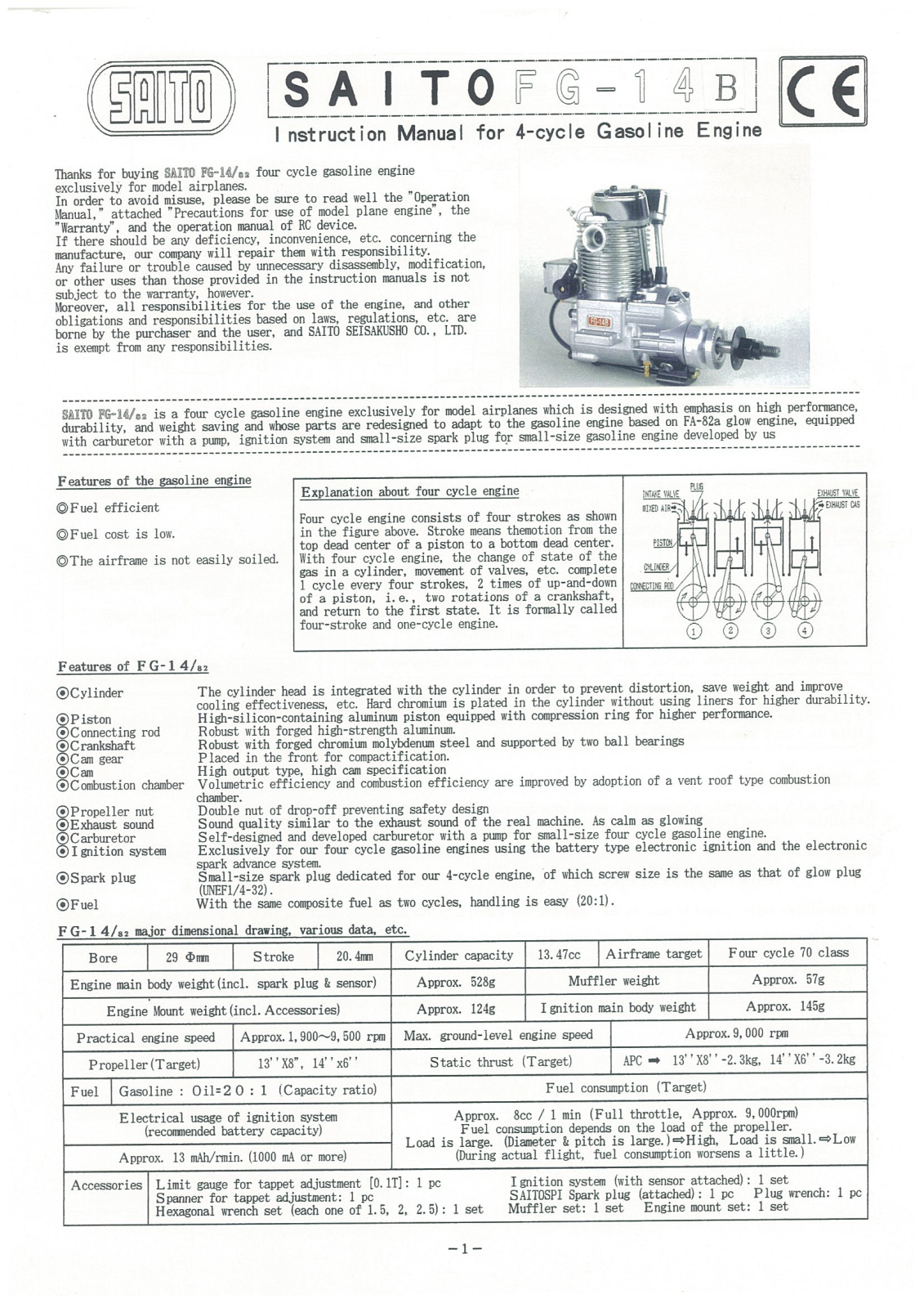 Saito FG-14B User Manual