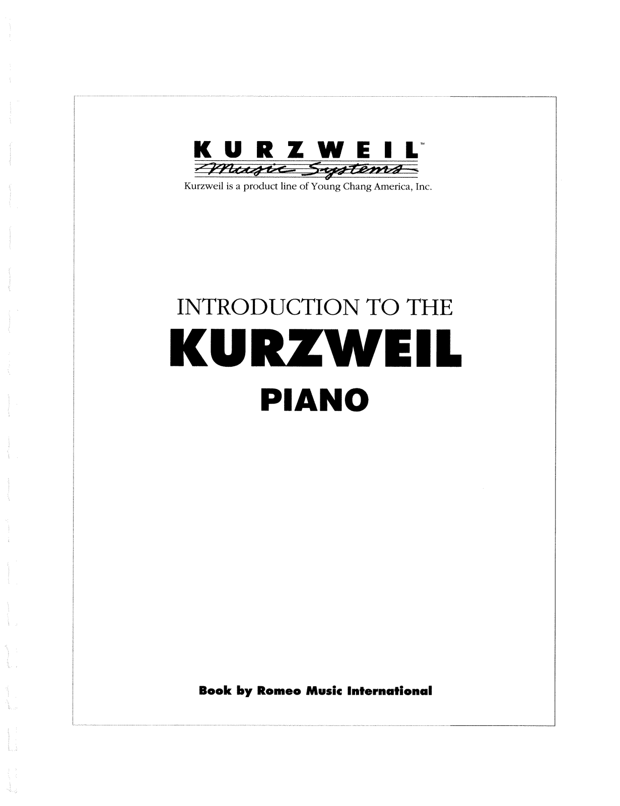 Kurzweil Music Systems EP300, EP400, EP500 Owner's Manual