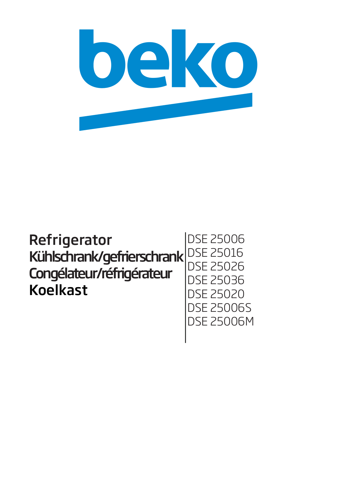 Beko DSE 25006, DSE 25006S, DSE 25006M User manual