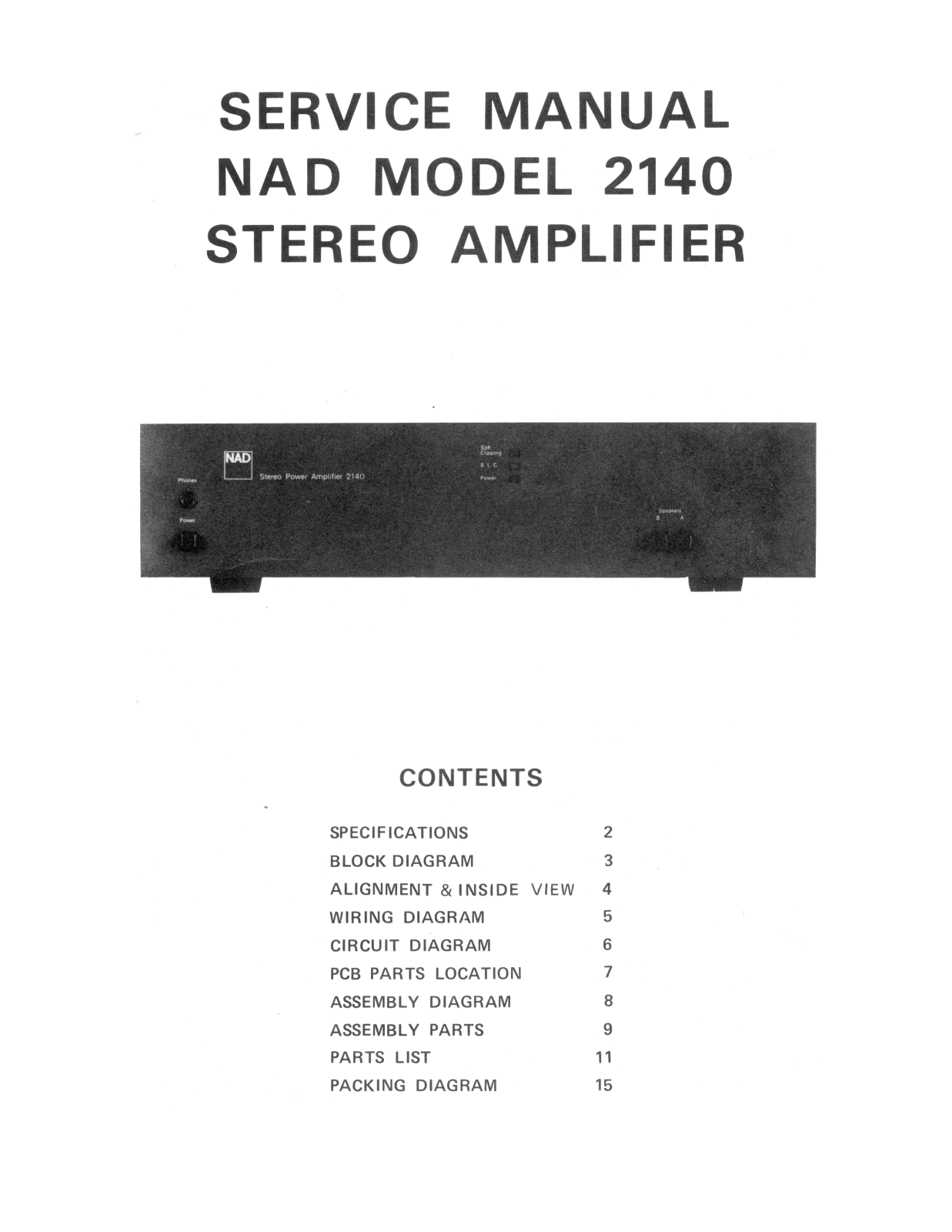 NAD 2140 Service manual