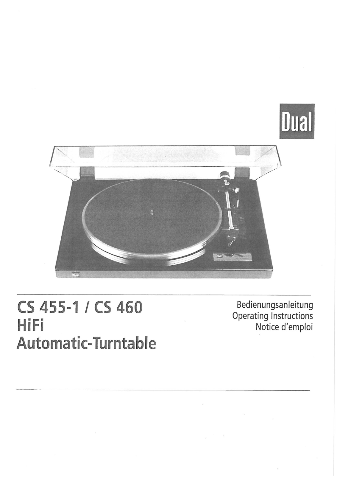 Dual CS-460, CS 455-1 User Manual