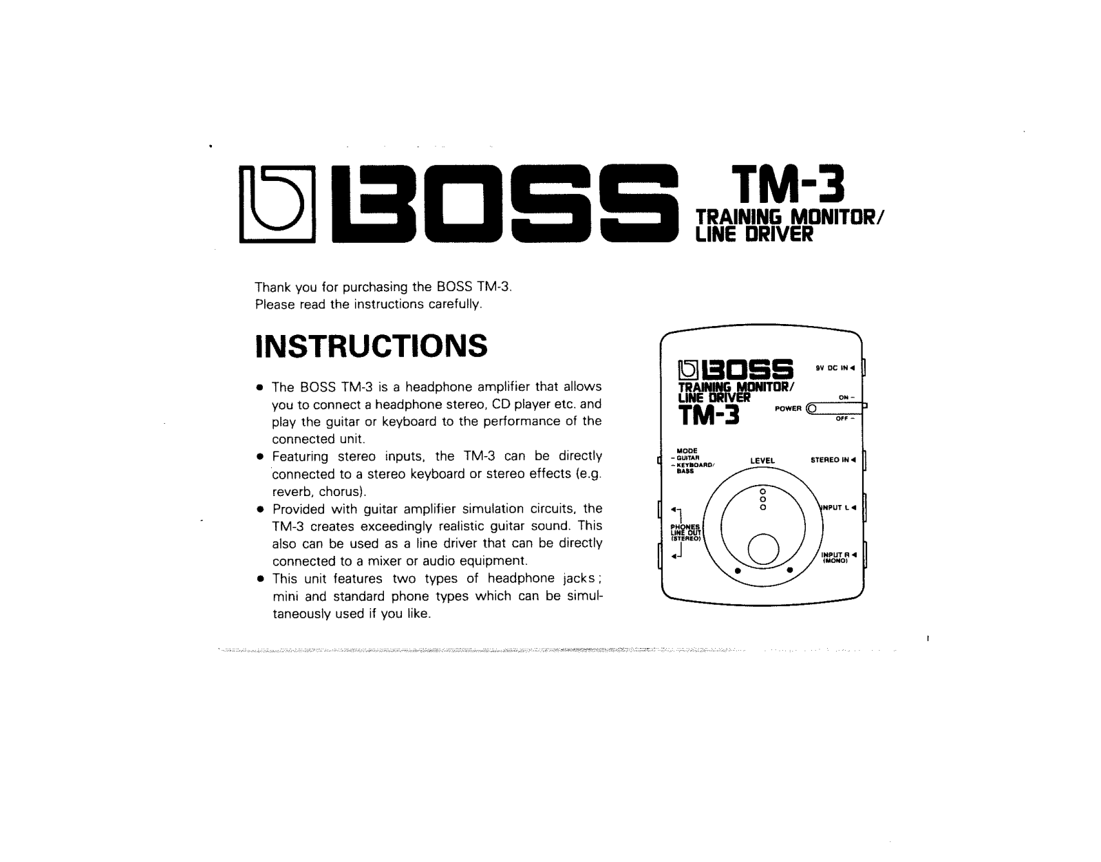 Roland TM 3 Service Manual