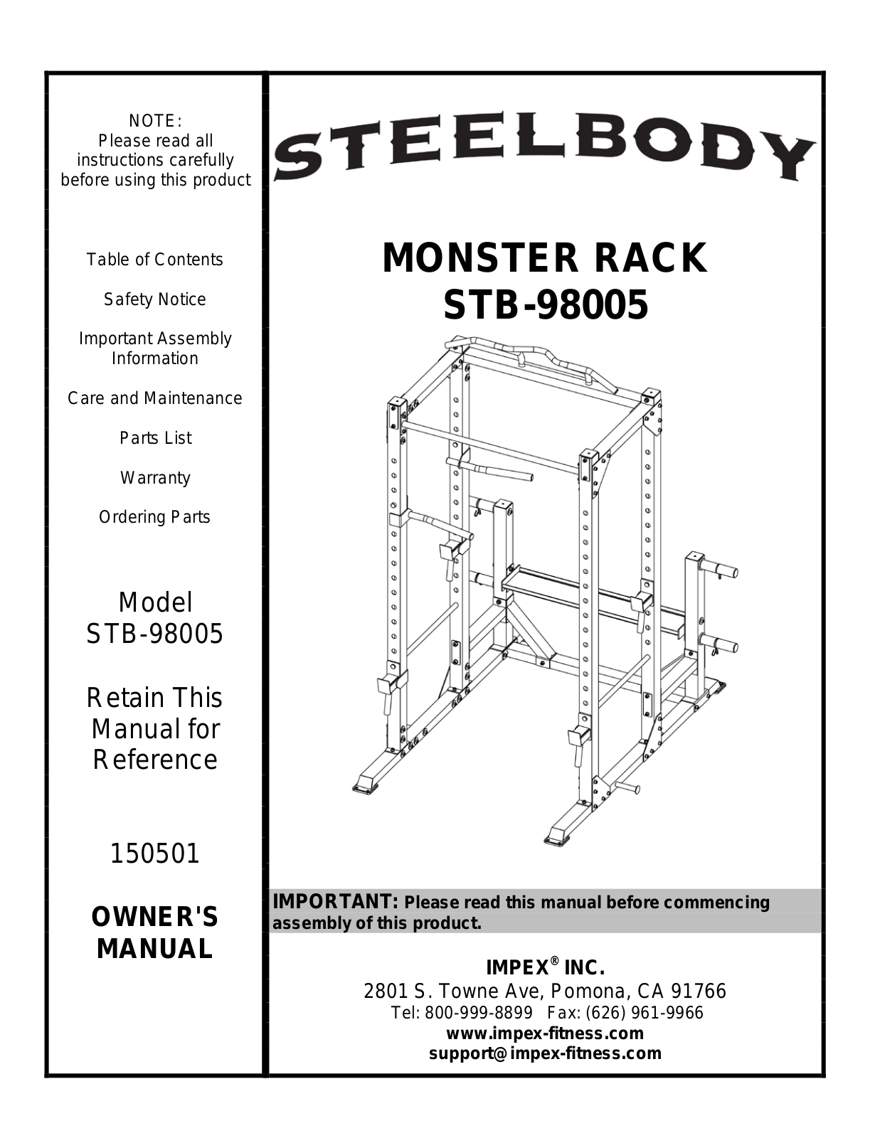 Impex STB-98005, STB-98010 Owner's Manual