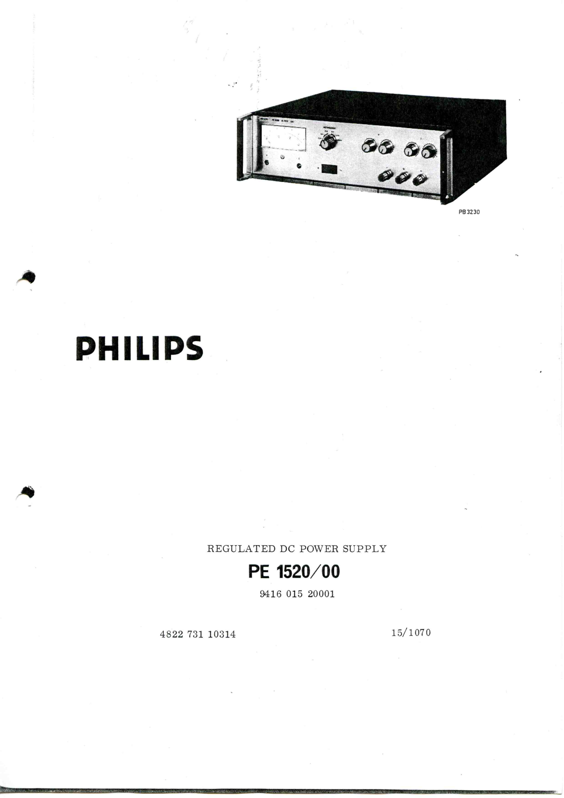 Philips pe1520 User Manual