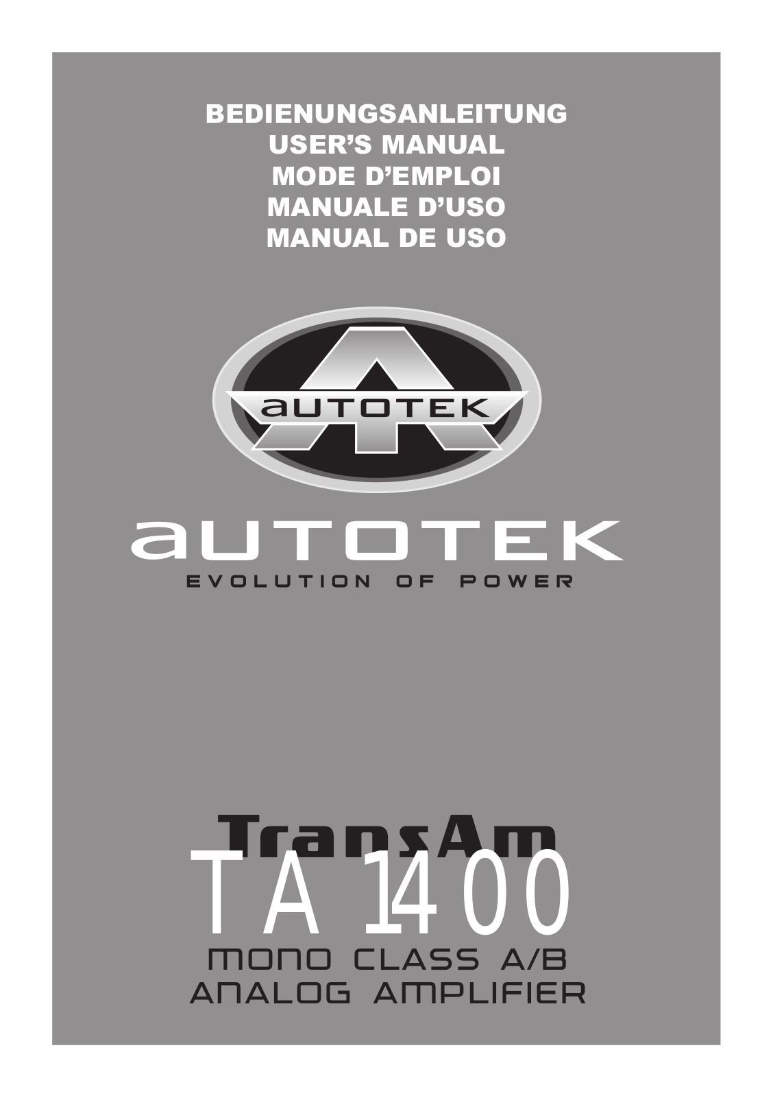 Autotek TA1400 Service Manual