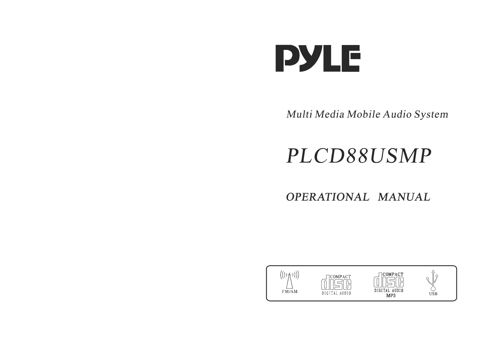 Pyle PLCD-88-USMP Owners manual