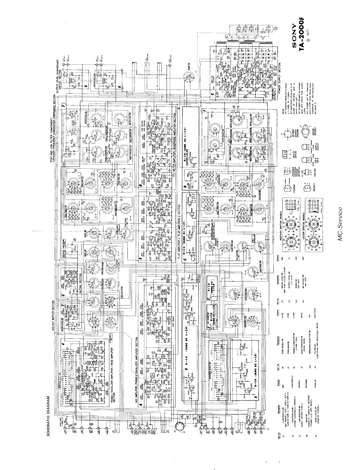 Sony TA-2000-F Schematic