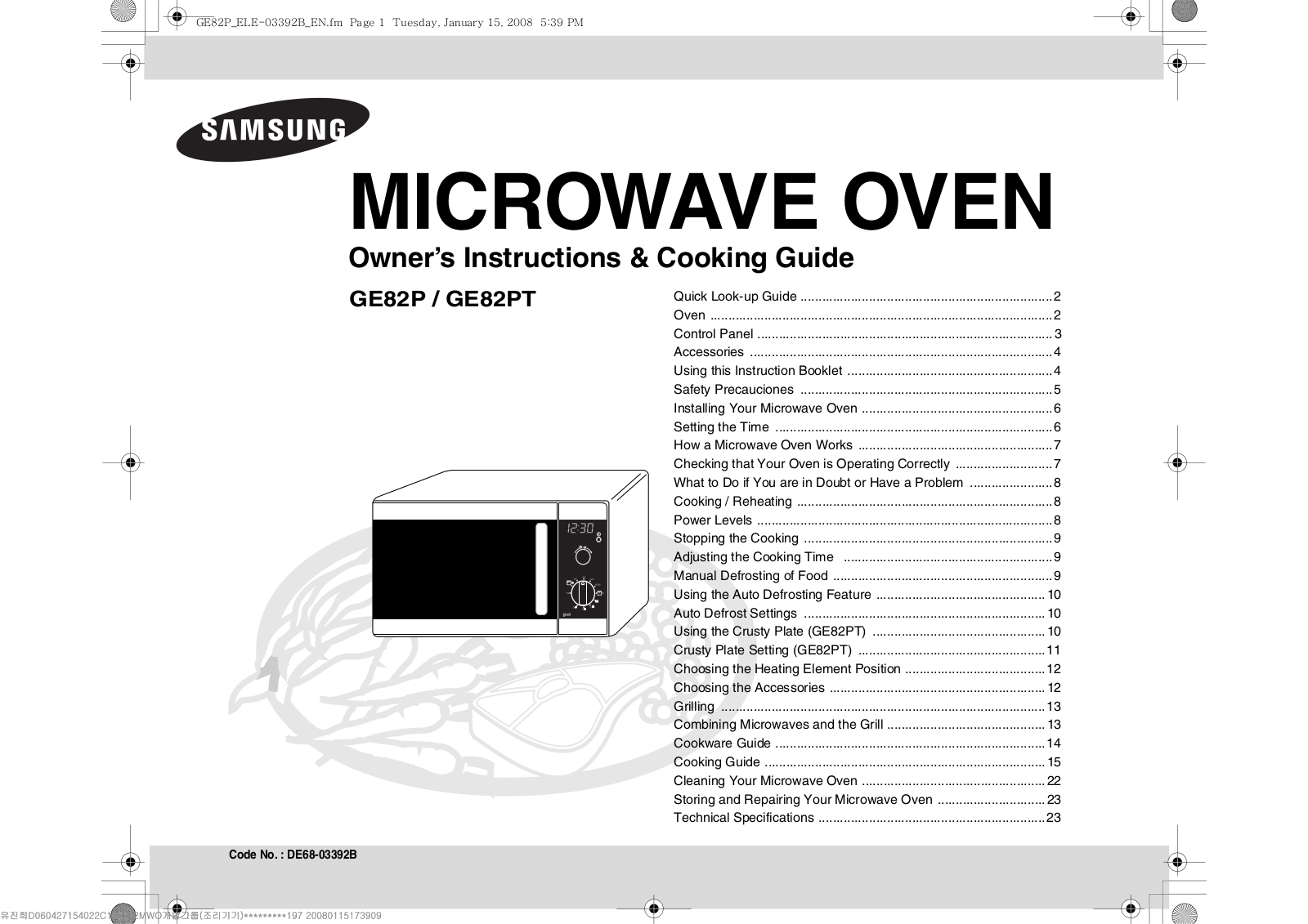 Samsung GE82P-S User Manual