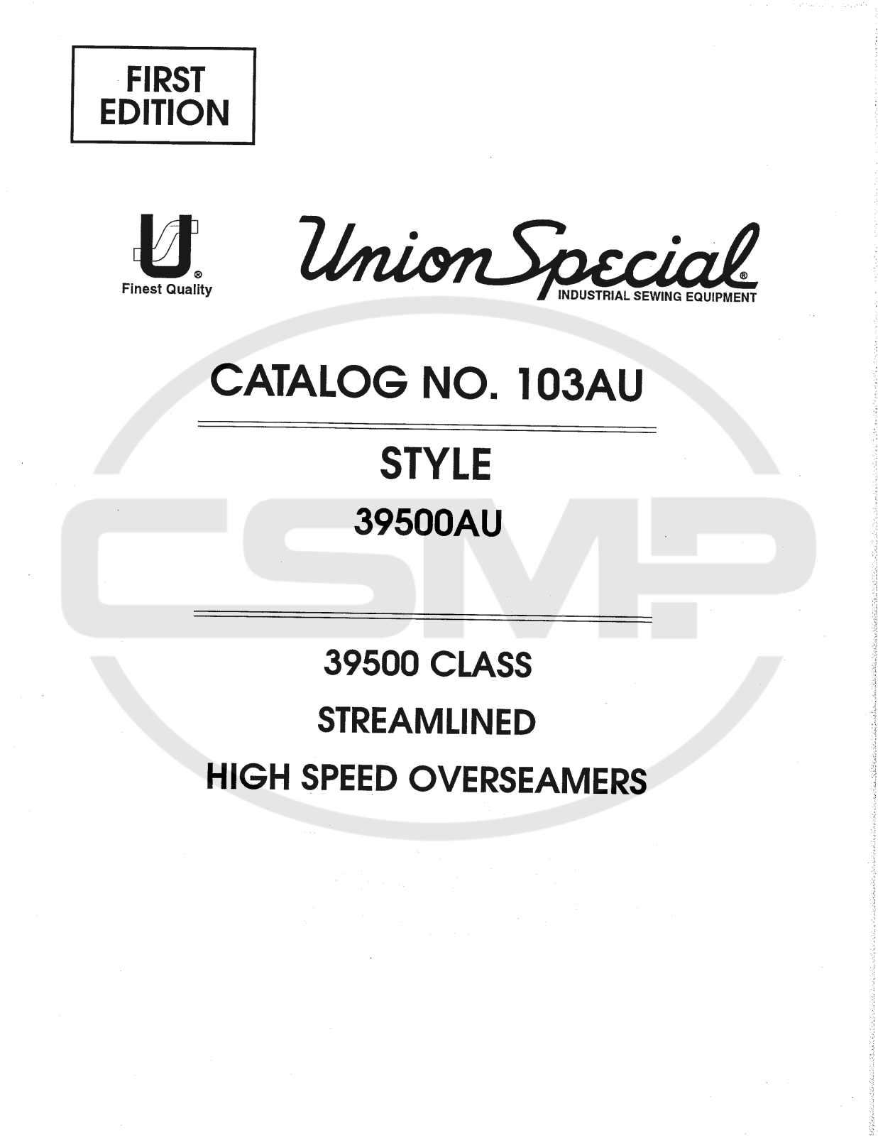 Union Special 103AU Parts Book