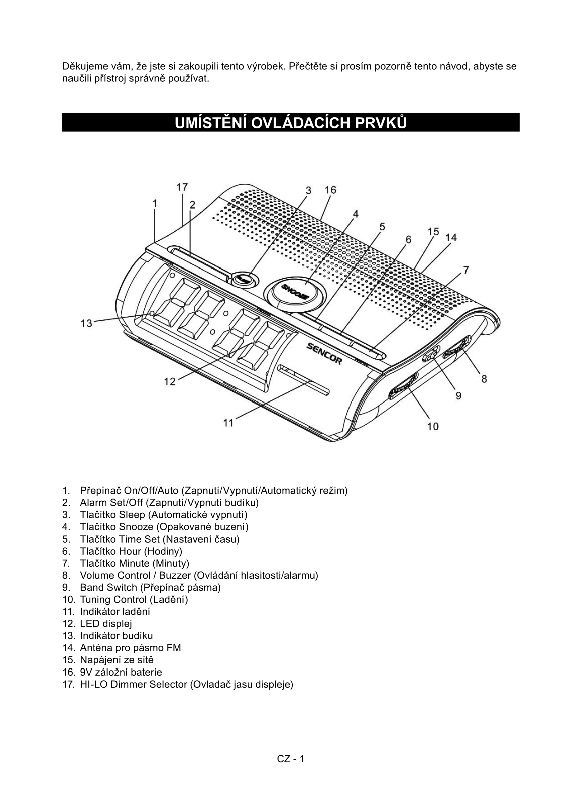 Sencor SRC 140 B User Manual