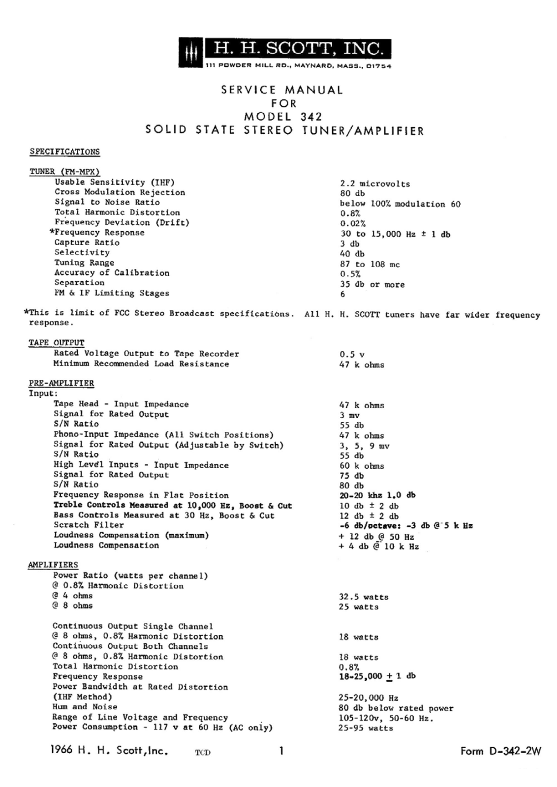 Scott 342 Service Manual