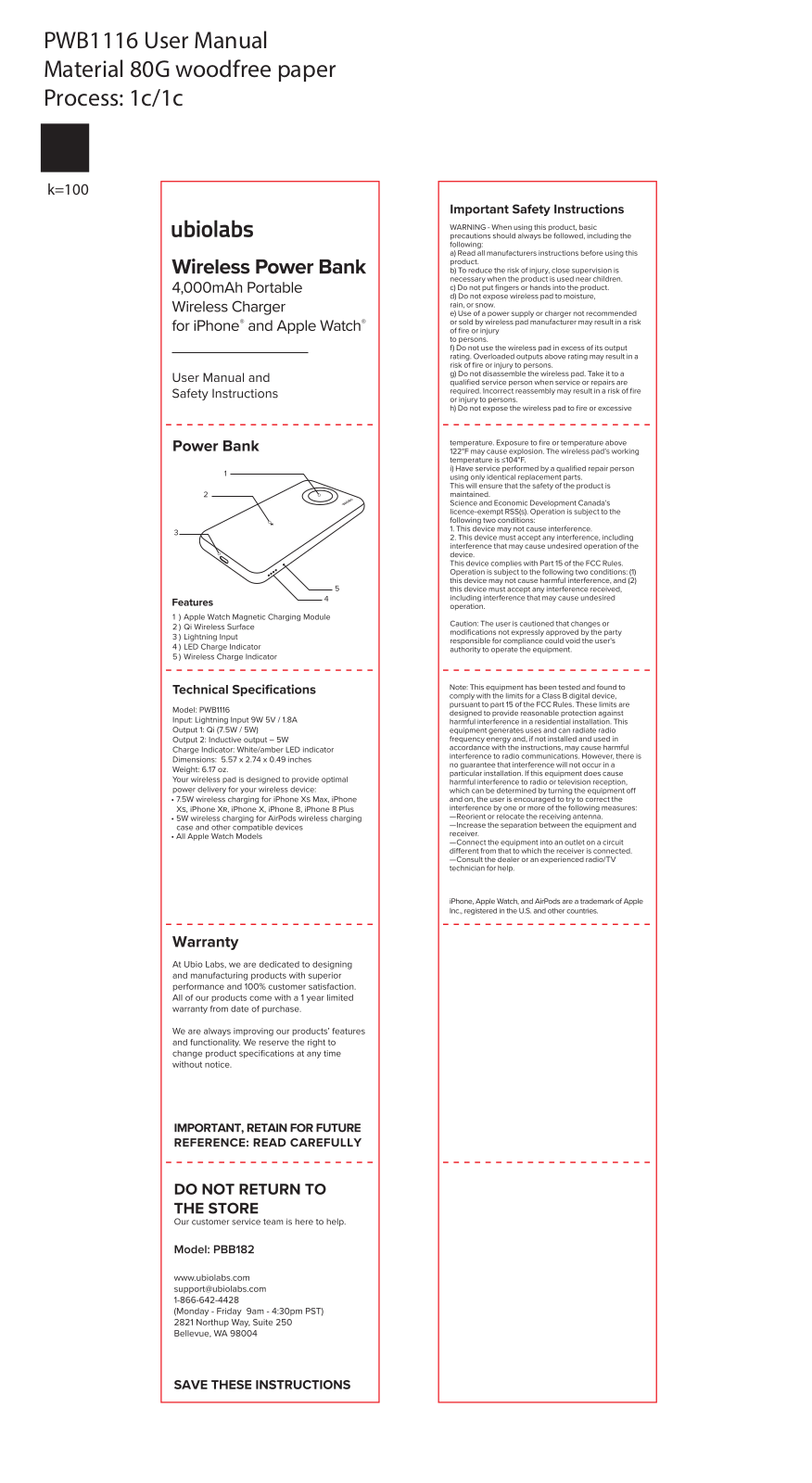 Ubio Labs PWB1116 User Manual