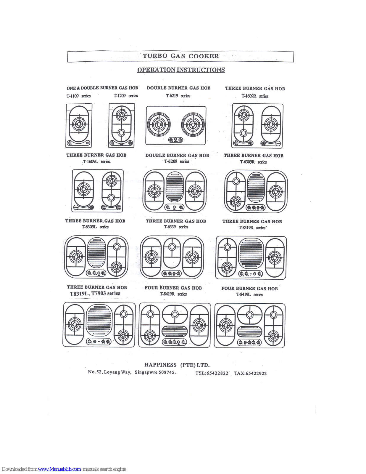 Happiness T7339SS Operating Instructions Manual