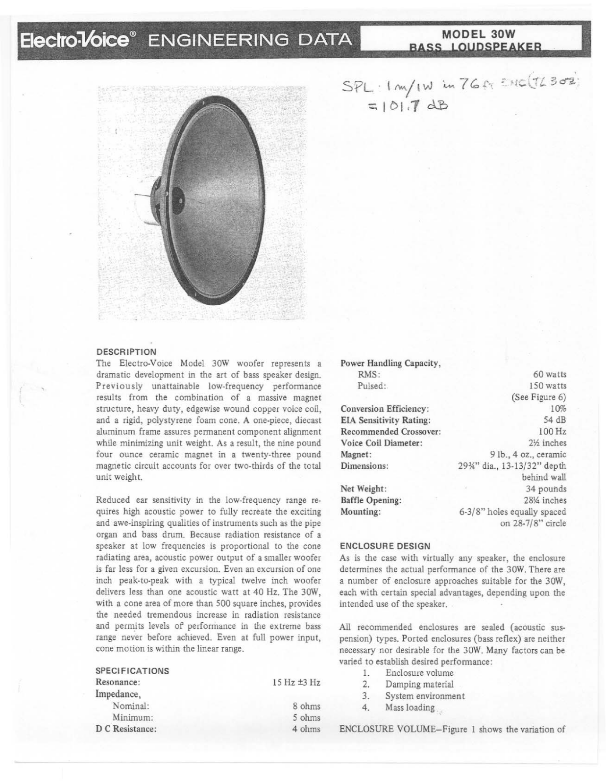 Electro-Voice 30W User Manual