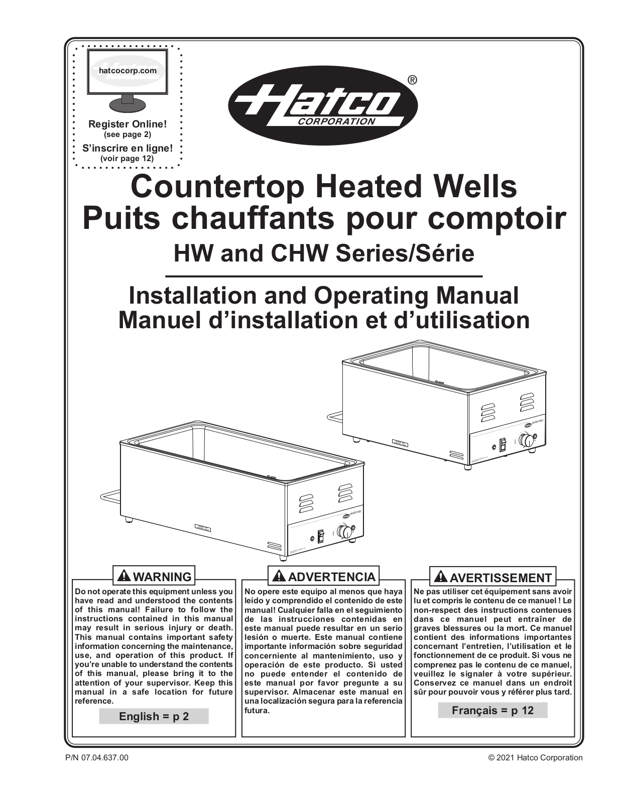 Hatco CHW-FUL, HW-FUL, HW-43 Manual - ManualMachine.com