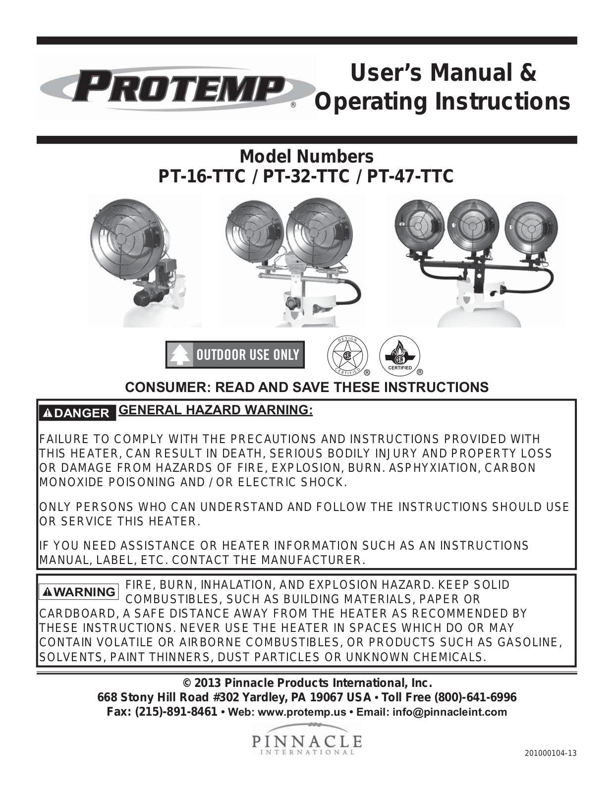 ProTemp PT-47-TTC User Manual